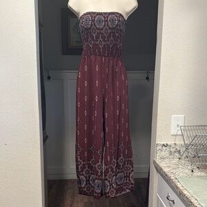 Beceel Small Jumpsuit One Piece Flowy Tube Top Summer Spring Dressy Work Casual